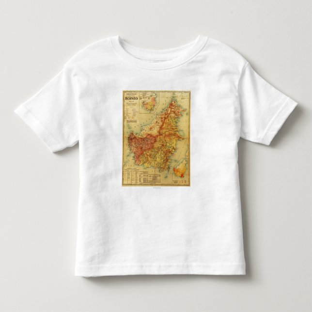 BorneoPanoramic MapBorneo Tee Shirt (Framsida)