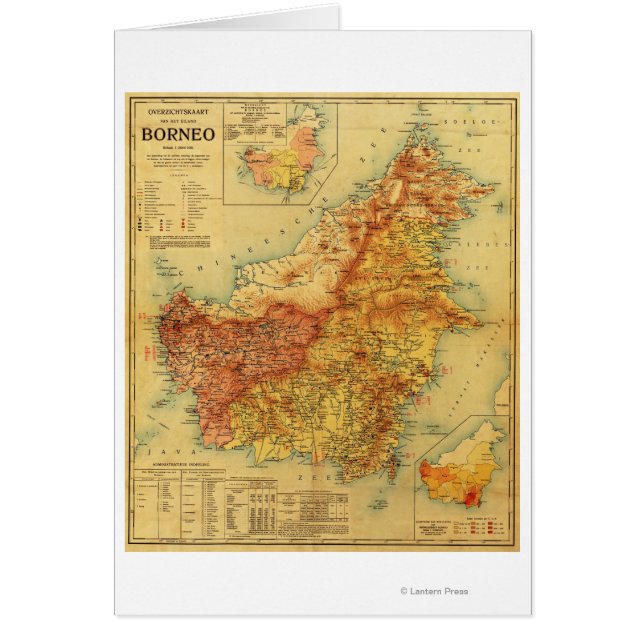 BorneoPanoramisk kartaBorneo Hälsningskort (Framsidan)