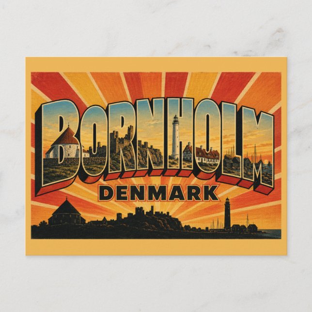 Bornholm Danmark Rund Kyrka Vykort (Framsida)