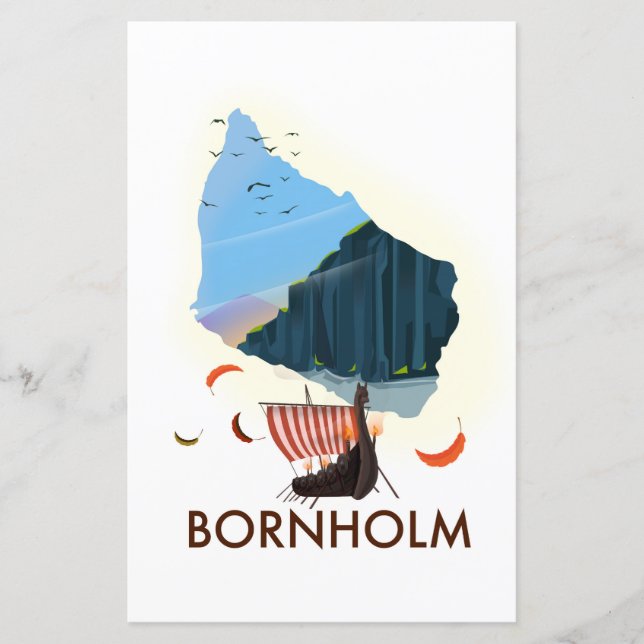 Bornholm ö Vikingakarta (Framsida)