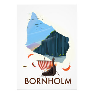 Bornholm ö Vikingakarta Fototryck