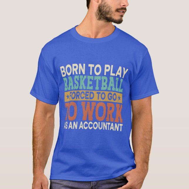 Borno Play Basketball Forced Sports Accountant fri T Shirt (Framsida)