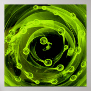 Boro Blacklight Neon Grönt Glass Nebula Universe Poster