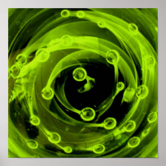 Boro Blacklight Neon Grönt Glass Nebula Universe Poster