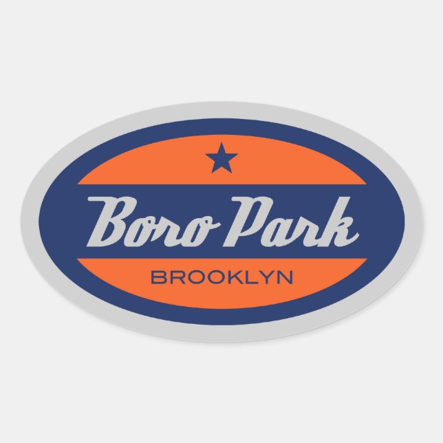 Boro Park Ovalt Klistermärke (Framsida)