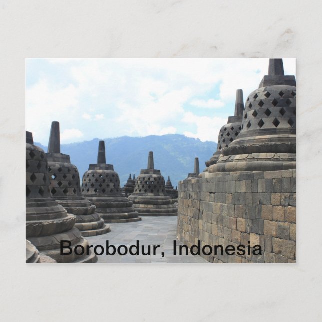 Borobodur Budhist Temple, Indonesien Vykort (Framsida)