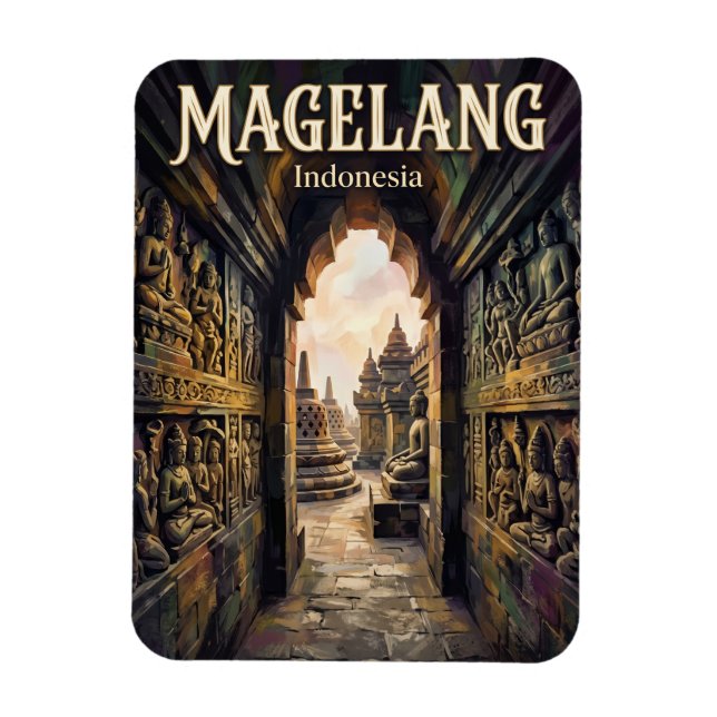 Borobudur Indonesien Magnet (Vertikal)