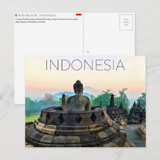 Borobudur, Indonesien Reseskickkort Vykort