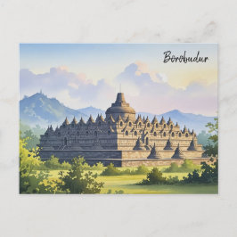 Borobudur Indonesiens resa Vykort