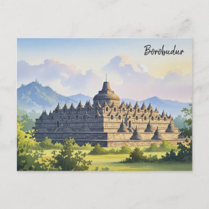 Borobudur Indonesiens resa Vykort