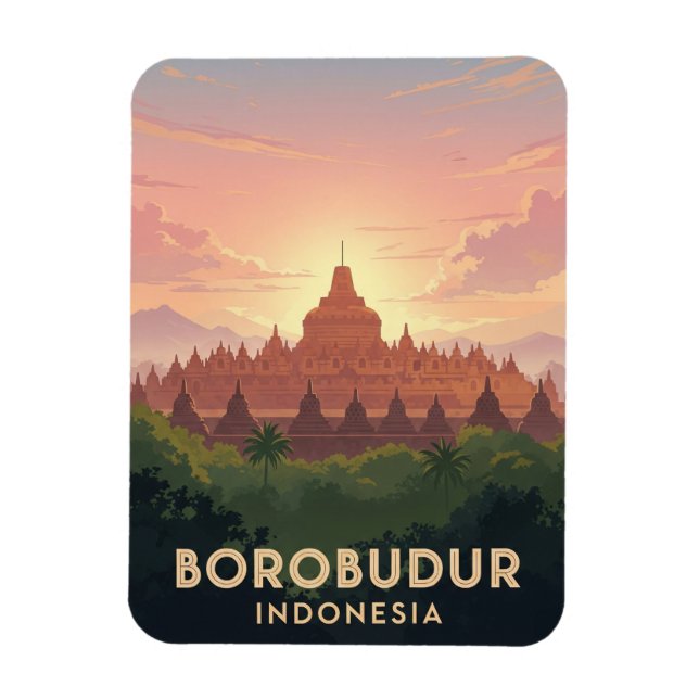 Borobudur Indonesiens Unesco-världsarv Magnet (Vertikal)
