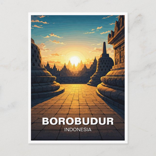Borobudur Indonesiens Unesco-världsarv Vykort (Framsida)