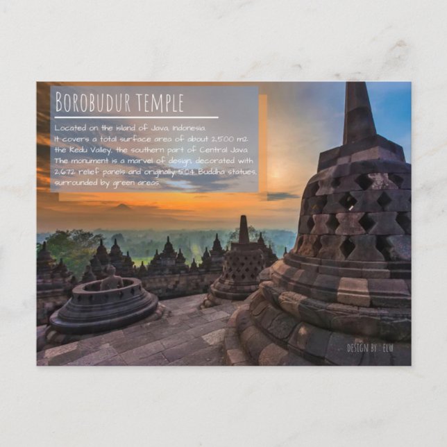 Borobudur Temple 2 Vykort (Framsida)