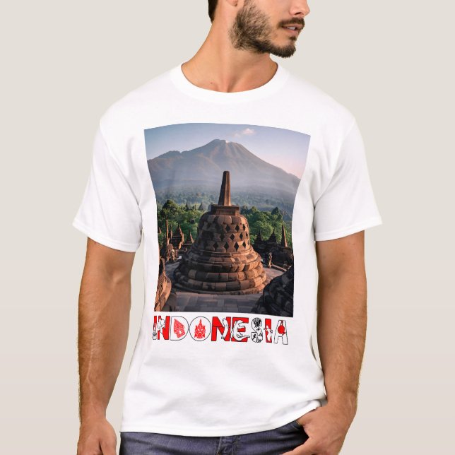Borobudur Temple - Indonesia Art T Shirt (Framsida)