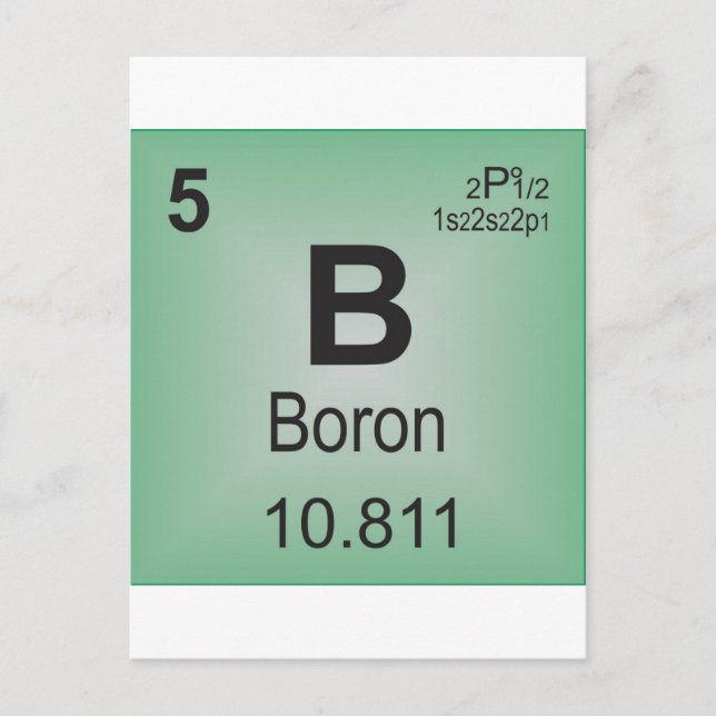 Boron Inslag i det periodiska Bord Vykort (Framsida)