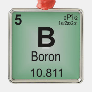 Boronindividinslag av det periodiska bord julgransprydnad metall