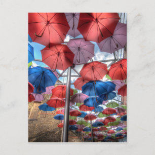 Borough Market parbrella art, London Vykort