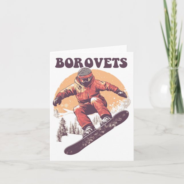 Borovets: Bulgarien Retro Snowboard Kort (Framsida)