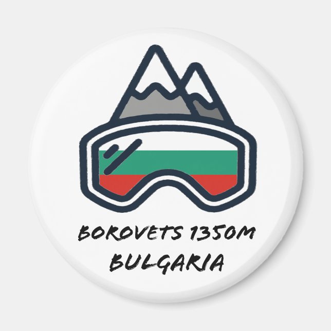 Borovets Ski Snowboard Resort Magnet (Framsidan)