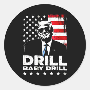 Borra baby borra amerikansk 2025 trump president f runt klistermärke
