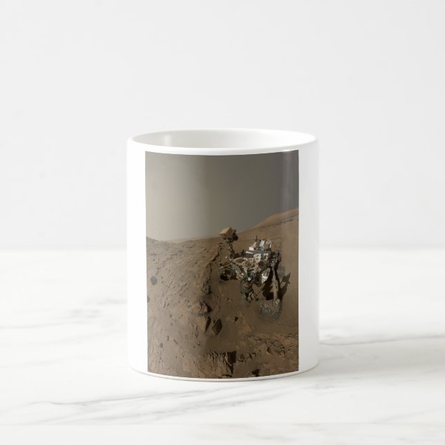Borrande Mars Curiosity Röd Marslandskap Kaffemugg (Center)