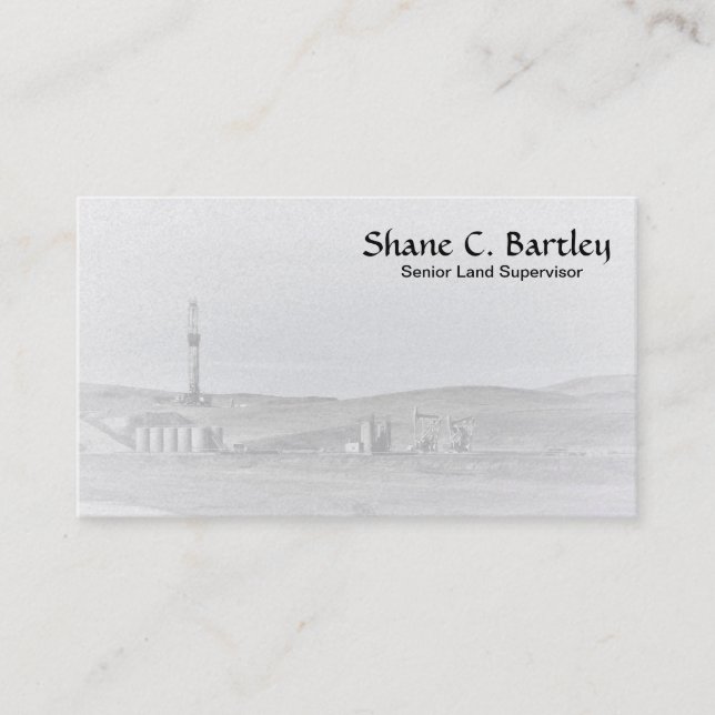 Borranderigg och olje- pumpa enhetsvisitkort visitkort (Framsida)