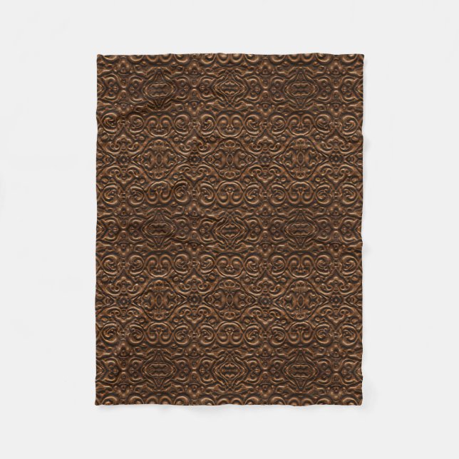 Borre Viking Stil Faux Leather Mönster Fleecefilt (Framsidan)
