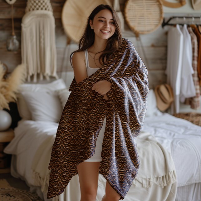 Borre Viking Stil Faux Leather Mönster Fleecefilt (Skapare uppladdad)