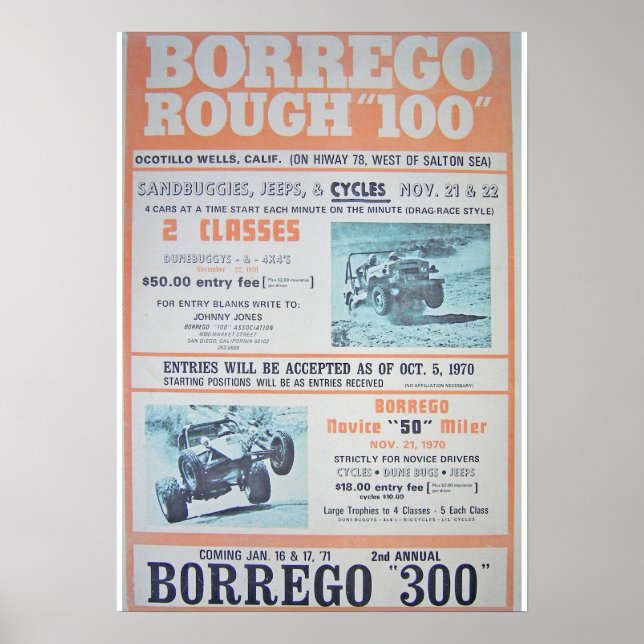 Borrego Rough 100 Tävling Poster (Framsidan)