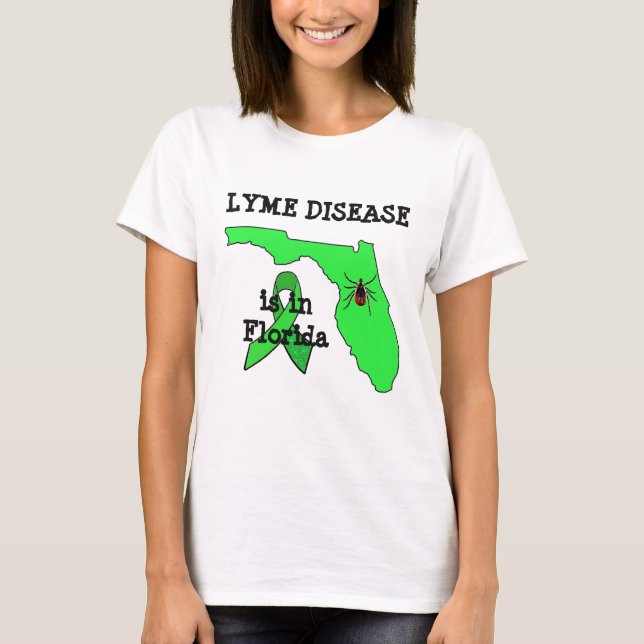 Borrelios i Florida Fästingmedvetenhet T-shirt (Framsida)