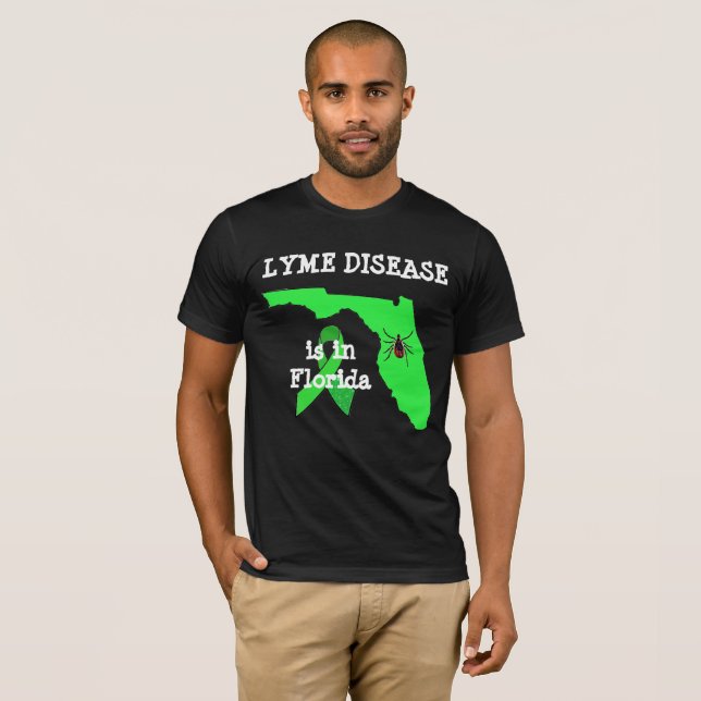 Borrelios i Florida Fästingmedvetenhet T-shirt (Hel framsida)