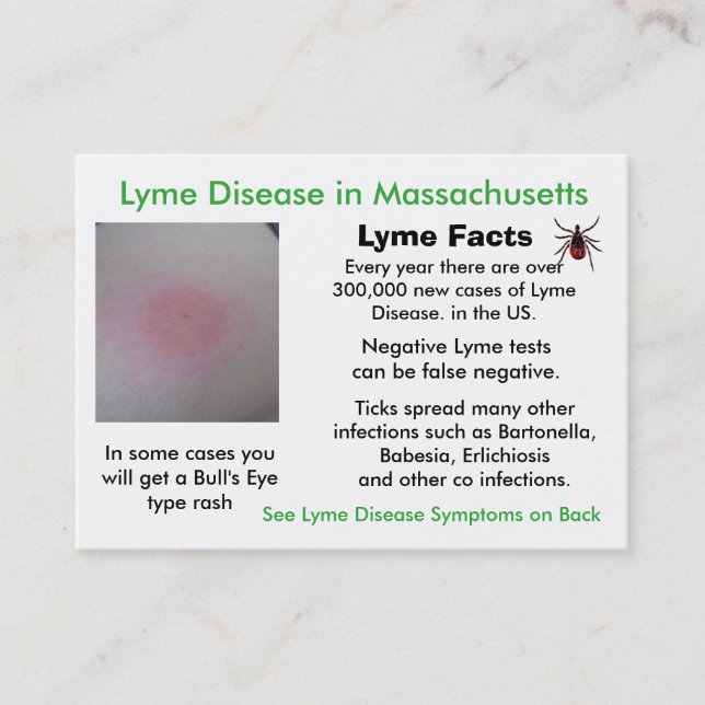 Borrelios i Massachusetts Informationskort Visitkort (Framsida)