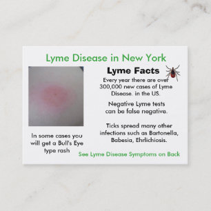 Borrelios i New York Informationskort Visitkort