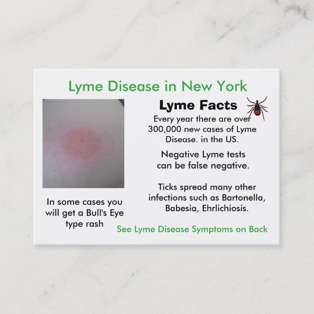 Borrelios i New York Informationskort Visitkort (Framsida)