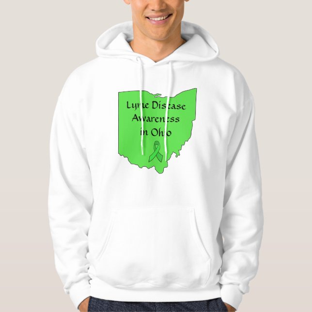 Borrelios i Ohio medvetenhetsbandskjorta Sweatshirt Med Luva (Framsida)