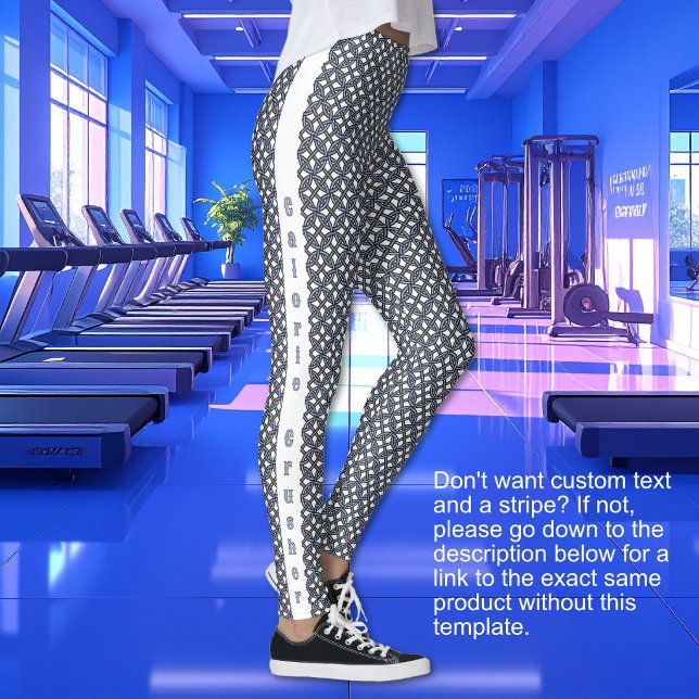 Borromeanringar - Blå Lila och Grå MED TEXT Leggings (Borromean Rings - Blue Purple and Gray WITH TEXT Leggings)