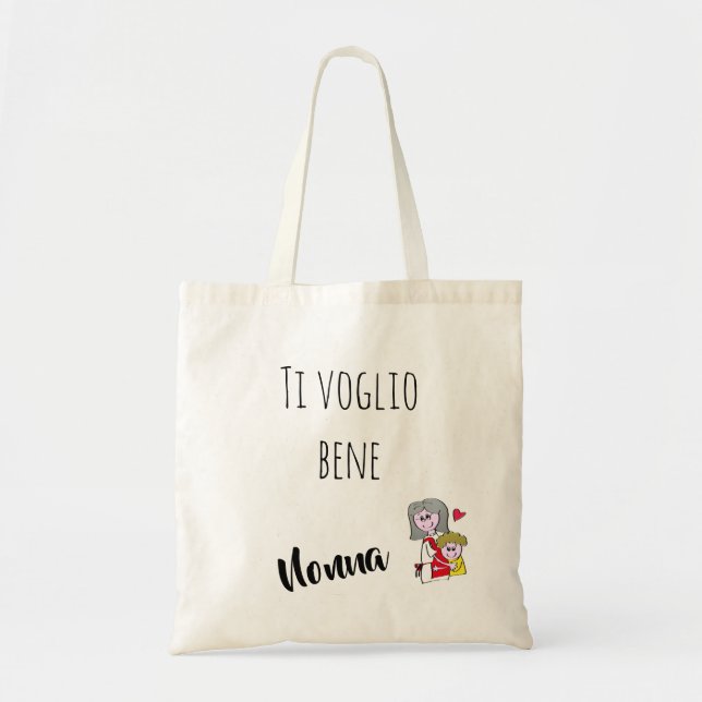 Borsa Ti voglio bene Nonna - maschietto Tygkasse (Framsidan)
