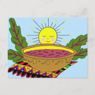 Borsch Power Ukrainska folkArt Vykort