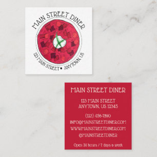 Borscht Östra European Red Beet Beet Soppa Fyrkantigt Visitkort