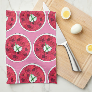 Borscht Östra European Red Beet Beet Soppa Kökshandduk