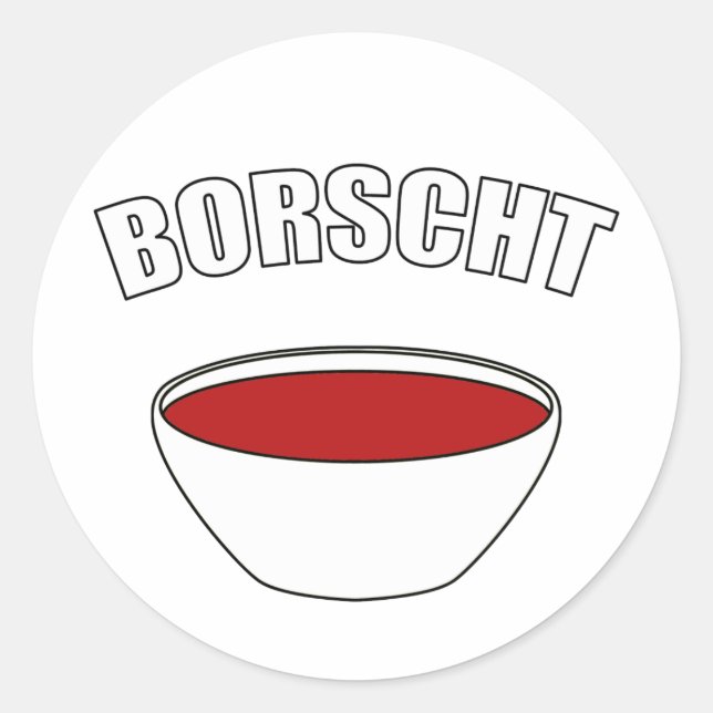 Borscht Runt Klistermärke (Framsida)
