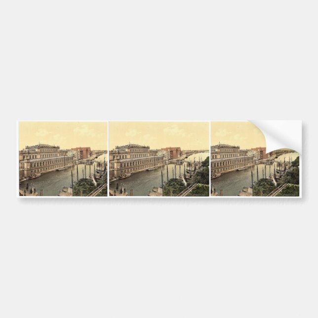 Börsen och hamnen, Konigsberg, östlig Prussia, G Bildekal (Framsidan)