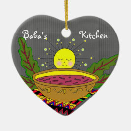 Borshch driver för baba'sens kök julgransprydnad keramik