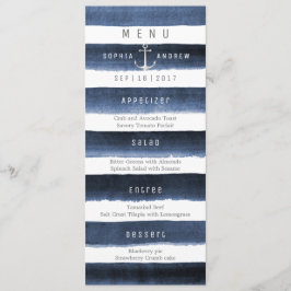 Börsmeny för Watercolor Navy rand-strand Meny