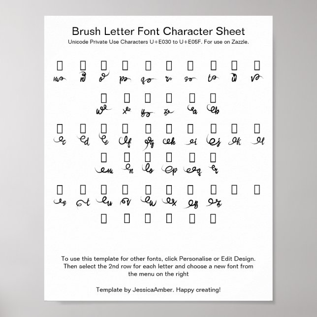 Borsta Bokstavs Teckensnitt Karaktär Ark Swashes Poster (Framsidan)