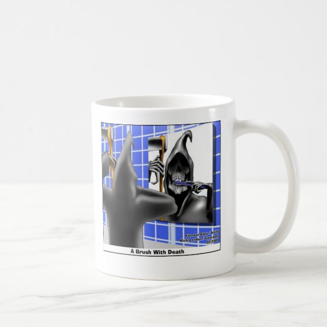 Borsta Med Död Roliga Halloween Tecknade Gåvor Kaffemugg (Höger)