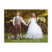Borsta Skrift Vårt Äventyr Börjar Bröllop Tack
