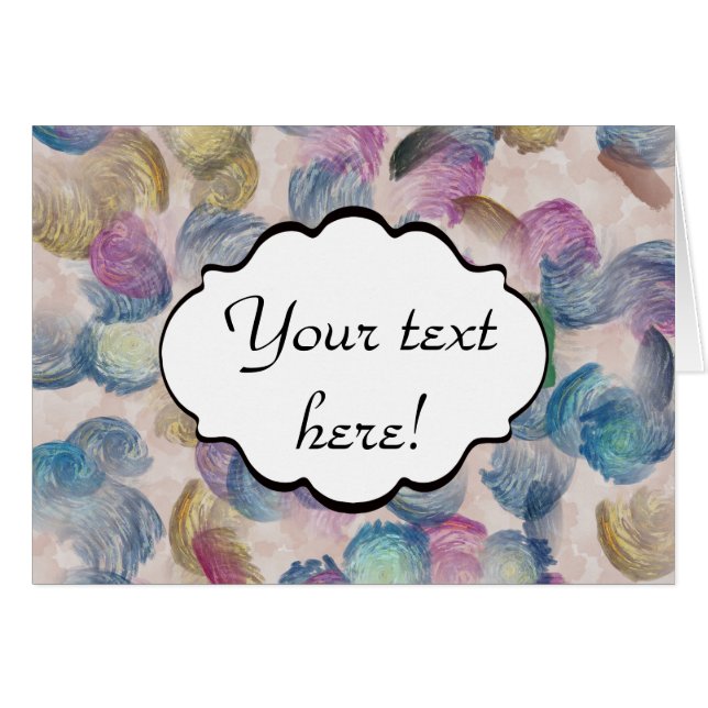 Borsta slår abstrakt design hälsningskort (Framsidan Horizontal)