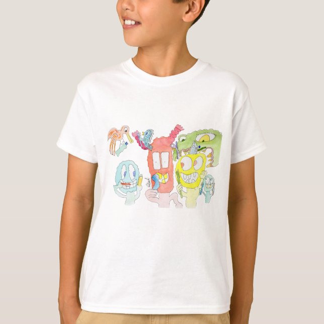 Borsta Tänderna, Små Monster! T Shirt (Framsida)