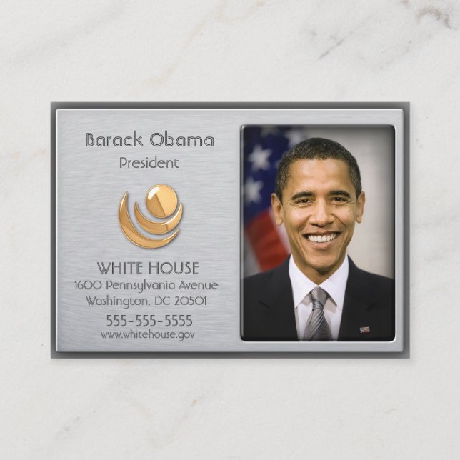 Borstad Aluminium med Guld Accent Profilkort Visitkort (Framsida)